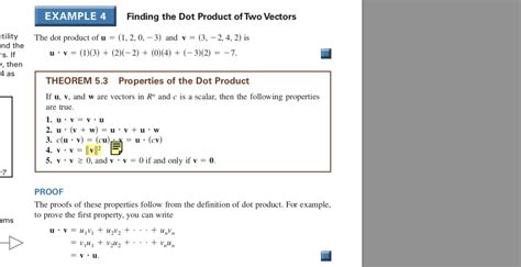 linear algebra - Properties of dot products. Some missing in my book and proof? - Mathematics ...