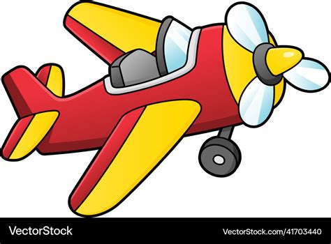 Propeller plane cartoon clipart Royalty Free Vector Image