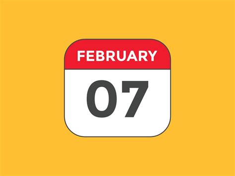 february 7 calendar reminder. 7th february daily calendar icon template. Calendar 7th february ...