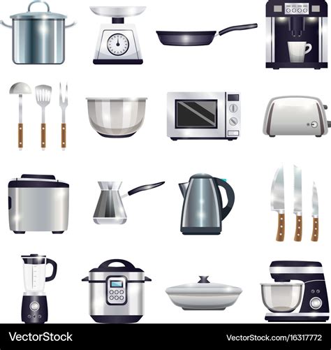 Kitchen accessories set Royalty Free Vector Image