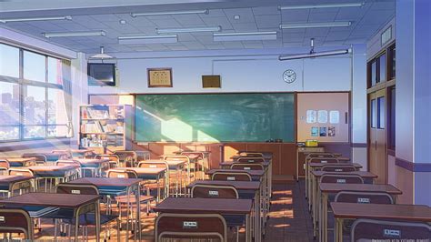 HD wallpaper: anime scenic, classroom, sunshine, building | Wallpaper Flare