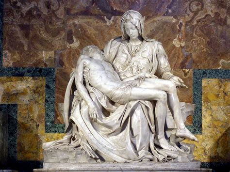 Michelangelos Pietà - Housed in St. Peter's Basilica, Vatican City. This famous work of art ...