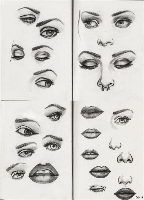 Facial Features | Sketches, Girl drawing sketches, Art tutorials drawing