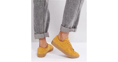 Nike Blazer Low Sneakers In Gold Suede With Gum Sole in Metallic - Lyst