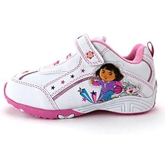 Dora The Explorer Girls White Lighted Sneakers Shoes - Epic Kids Toys