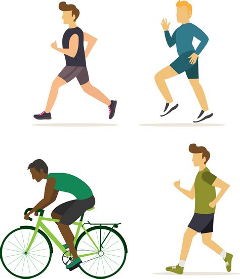 Exercise Fitness Stretching Walking Man - Flat Icons Exercise Design Clipart - Full Size Clipart ...