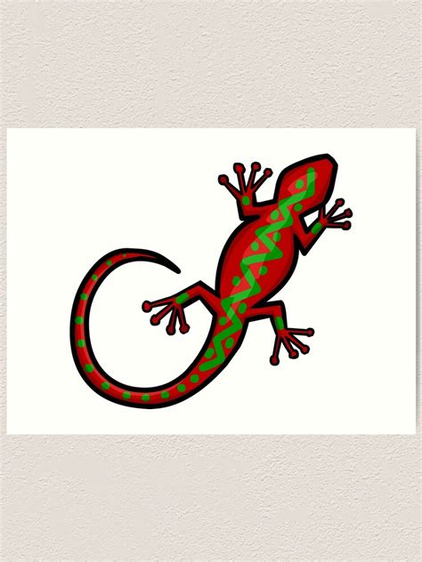 "Aboriginal Gecko Lizard" Art Print for Sale by BenjiKing | Redbubble