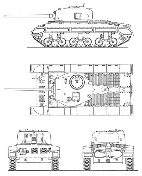 T20 Medium Tank Blueprint - Download free blueprint for 3D modeling