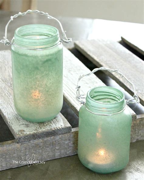 Sea Glass Craft: Make Lanterns from Old Jars - The Crazy Craft Lady