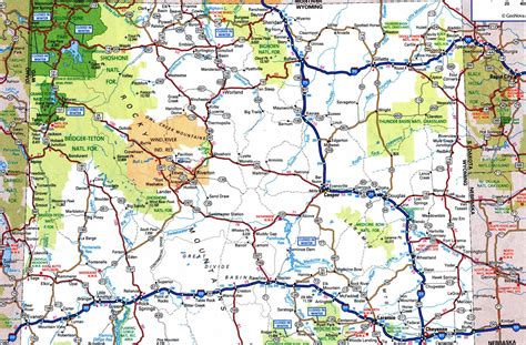 Road Map Of Wyoming With Cities