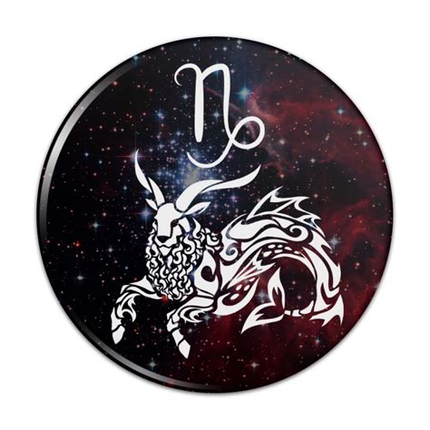 Capricorn Fish Goat Zodiac Sign Horoscope in Space Pinback Button Pin ...