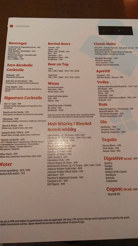 Menu at India Grill, New Delhi, A4