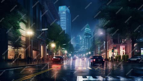 Premium AI Image | Rainy night in the city wallpapers