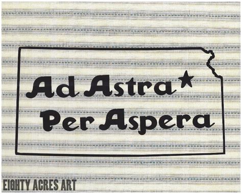 Items similar to Ad Astra Per Aspera - Kansas State Motto - Home on the Range - Retro Prairie ...