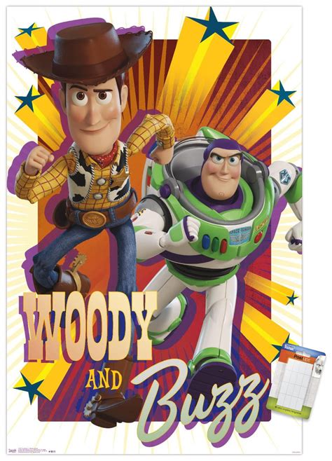 Disney Pixar Toy Story 4 - Woody And Buzz Premium Poster and Poster Mount Bundle - Walmart.com ...