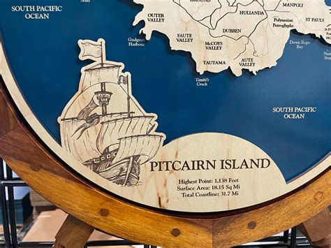 Pitcairn Island Map | Wooden Maps | thirtyAXIS