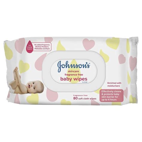 Buy Johnson's Skincare Fragrance Free Baby Wipes 80 Pack Online at ...