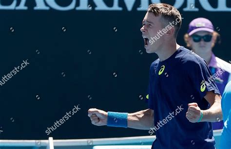 Australias Alex De Minaur Celebrates After Editorial Stock Photo ...