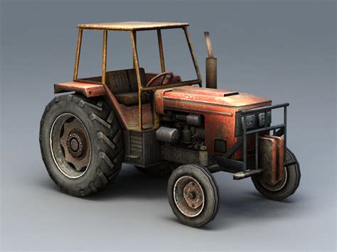 Old Farm Tractor 3D model Download for Free