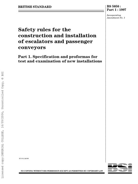 Escalators - Safety Rules 1.pdf | Engineering | Electrical Engineering