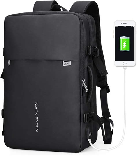 MARK RYDEN Expandable Laptop Backpack with USB Charging Port, Waterproof Anti Theft Business ...