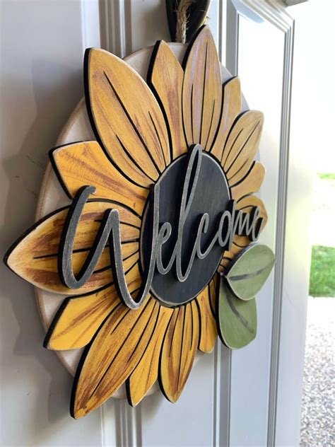 Sunflower Welcome Front Door Sign - Bead and Board