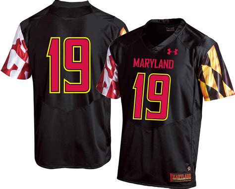 Under Armour Youth Maryland Terrapins #19 Garnet Replica Football Black ...