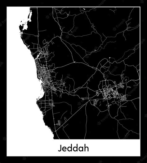 Premium Vector | Minimal city map of Jeddah (Saudi Arabia, Asia)