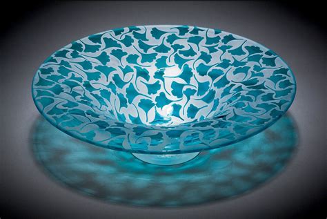 Ginkgo Bowl by Lisa Tate (Art Glass Bowl) | Artful Home