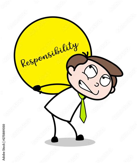 Carrying Responsibility - Office Businessman Employee Cartoon Vector ...