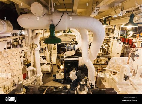 Great Britain, Scotland, Edinburgh, Leith, The Royal Yacht Britannia Museum, Ship's Engine Room ...