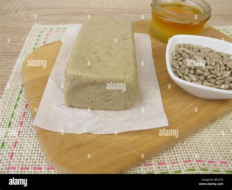 homemade halva with sunflower seeds and honey Stock Photo - Alamy