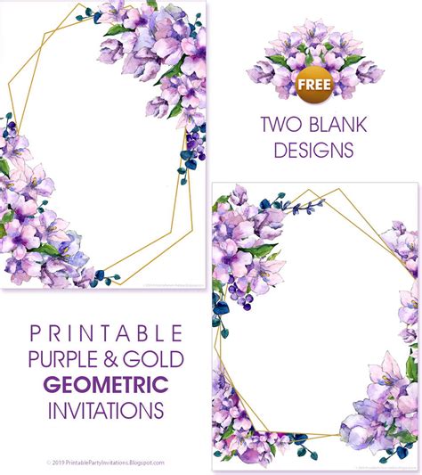 Printable Purple Watercolor Invitations | AllFreePaperCrafts.com