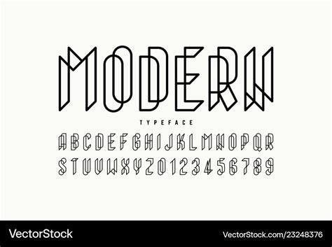 Modern font design alphabet letters and numbers Vector Image