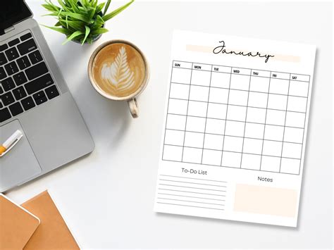 Minimalist Printable Calendar Simple Calendar Clean Font - Etsy