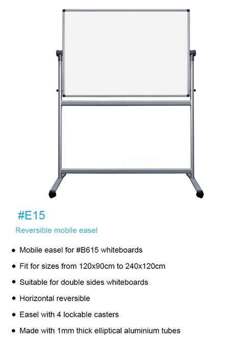 Height Adjustable Rolling Whiteboard Easel Free Standing White Board ...