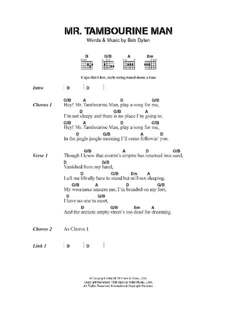 [Imprimable] hey mr tambourine man chords 175196-Hey mr tambourine man chords - アニメの手の画像