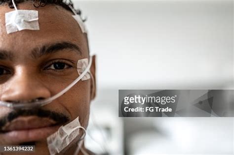 Portrait Of A Patient With Electrodes On His Head For Polysomnography High-Res Stock Photo ...