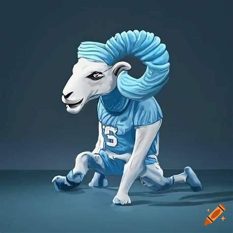 Hand-drawn doodle of unc chapel hill tar heel ram mascot on Craiyon