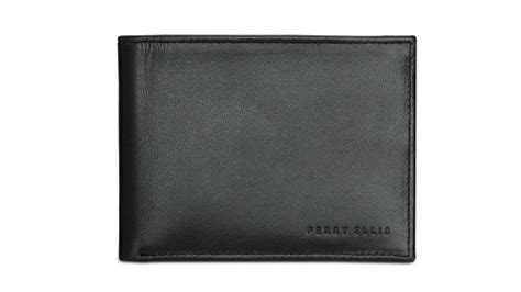 Men's Black Leather Belt & Wallet Set | Perry Ellis