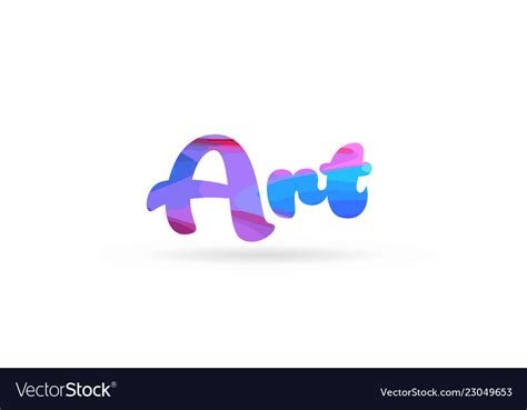 Art pink blue color word text logo icon Royalty Free Vector