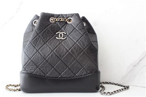 Chanel Backpack, Gabrielle, Black Calfskin Leather, Mixed Gold and Silver Hardware, New in Box ...