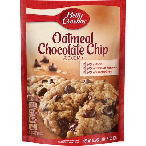 Betty Crocker Oatmeal Chocolate Chip Cookie Mix, 17.5 oz - Walmart.com ...