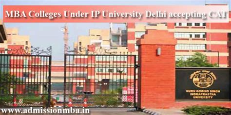 MBA Colleges Under IP University Delhi accepting CAT