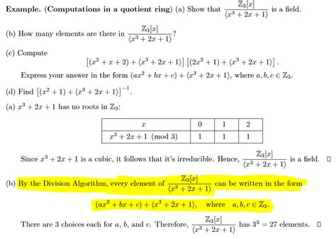 abstract algebra - Elements of quotient ring $\mathbb{Z}_3[x]/I$ being ...