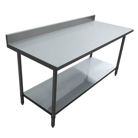 Excalibur Stainless Steel Kitchen Utility Table with Backsplash-ET163B3072S - The Home Depot