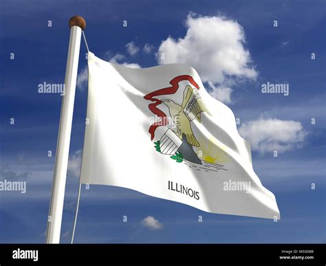 Illinois flag (with clipping path Stock Photo - Alamy