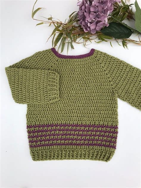 Crochet Pattern for a classic Baby Sweater available from Newborn to 4 ...