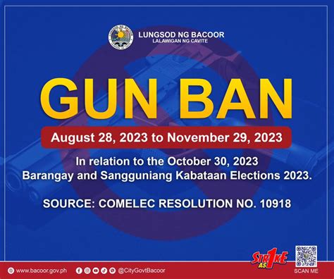 COMELEC Resolution No. 10918 “GUN BAN” | Bacoor Government Center