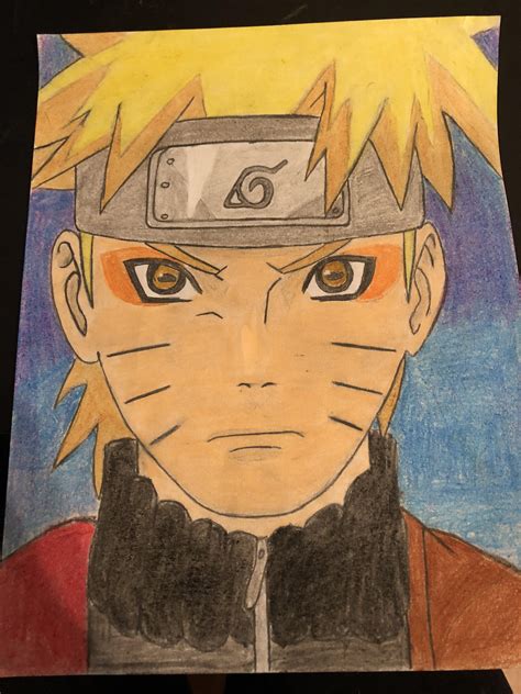 My first Naruto color pencil drawing : r/Naruto